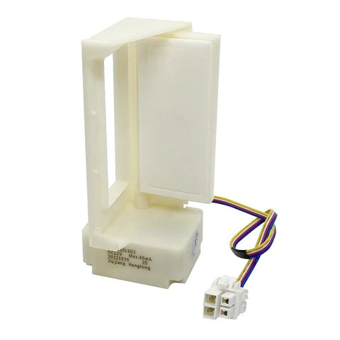 Replacement Refrigerator Damper Motor DC12V Samsung Compatible with four pin connector and solid plastic shell.