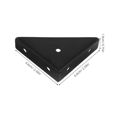 Beefy 12 Pack Black Triangular Shelf Brackets Made From Cold Rolled Steel For Wood Shelves Heavy Duty Corner Supports with dimensions