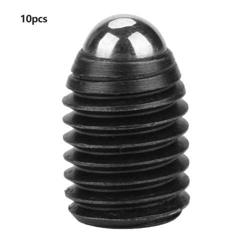 Rock Solid Heavy Duty Ball Plunger Screw Set M12x16 Threaded Positioning Fasteners With Hex Socket Spring Action For Cnc Jigs Fixtures And Industrial Machine Mounting 10 Piece Package, showing a single M12x16 black steel threaded ball plunger.