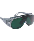 Heavy Duty Welding Safety Glasses With Wrap Around Anti Glare Arc Lens and Comfortable Ergonomic Eye Protection Goggles in dark tint.