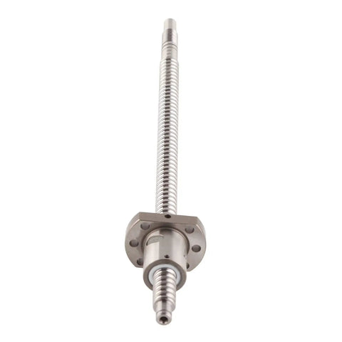 Heavy Duty Rock Solid Rolled Ballscrew 300Mm By 12Mm Diameter With 4Mm Pitch Anti Backlash Metal Ballnut For Cnc Machine Tools Linear Motion Zero Slack Precision, showing metal ballnut and threaded shaft.