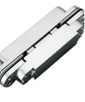 Slick Heavy Lift Invisible Door Hinges With Tight Adjustability For Outward Opening Wood Doors Providing A Clean Hidden Mount And No Drama Silver Finish Hardware Setup - top view of silver invisible hinge.