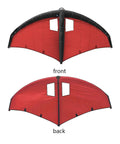 Front and back view of Inflatable Surf Wing For Wind Wing Foiling And Kitesurfing, red TPU canopy with nylon handle, Size 4 Square.