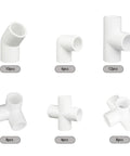 48 Piece 1/2 Inch PVC Pipe Fittings Elbow Set With 3 Way, 4 Way, 45 Degree And 90 Degree Elbows, Tee And Corner Connectors