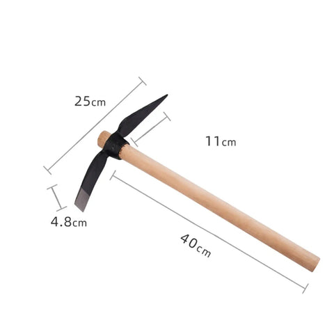 Garden Pick Multipurpose Hand Tool For Digging Weeding Planting With High Carbon Steel Head And Solid Wood Handle 15.7 Inch Length