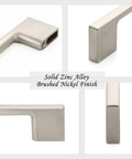 10 Pack 5 Inch Hole Center Brushed Nickel Cabinet Pulls Satin Nickel Hardware with solid zinc alloy build, multiple angles