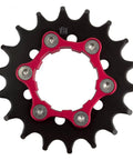 Ultim8 Single Speed Cassette Cog With 6B Disc Mount For Fixie Conversions, 18T Three Thirty Second Inch, Black Red, Fits Shimano Cassette Bodies Or 6 Bolt Disc Mounts