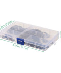 Internal Tooth Lock Washers And Push On Fastening Clips Kit in clear plastic case with dimensions 6.72 x 3.85 x 0.83 inches.