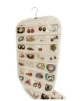 Keep Your Jewels In Check with This Double Sided Hanging Jewelry Organizer Featuring 80 Transparent Pockets for Earrings Necklaces and Bracelets made from Durable Nonwoven Fabric Super Lightweight and Travel Ready Perfect Wardrobe Closet Stash Solution, showcasing organized jewelry in clear pockets.