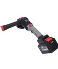 Heavy Duty 21V Cordless Angle Grinder With Brushless Motor and Rocking Head, ergonomic handle, suitable for metal and wood cutting.