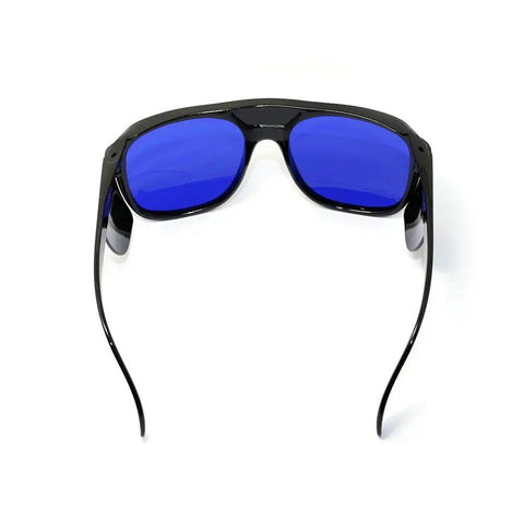 Heavy Duty Laser Safety Goggles For Red Diode Laser Protection OD 5 Plus 600 To 700 Nm Wavelength with blue lenses.