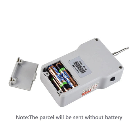 Solid Portable Digital Force Gauge Featuring Dead Simple One Hand Operation and Crisp LCD Readouts; compact design with battery compartment.