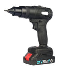 Killer 21V Brushless Electric Cordless Ram Gun And Blind Rivet Nut Tool with black body and battery for easy riveting.