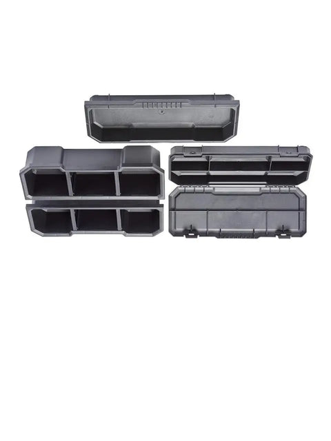 Medium Storage Tray Set Replacement For Packout Compatible System for tool organization, durable plastic trays shown open and closed.