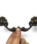 10 Pack 4.5 Inch Center To Center Bail Drawer Pull Antique Brass Swing Dresser Handle Vintage Style Zinc Alloy Durable Hardware held by hand