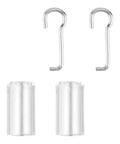 Four Piece Wand Wire And Sleeve Collar Hook Kit For Horizontal Mini Blind Repair Sweet Upgrade Universal Replacement Rods, includes transparent sleeves and metal hooks.