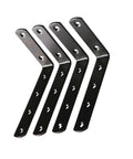 Iron L Corner Bracket Set Four Pack For Loose Joints Beef Up Multi Point Fastening For Cabinet Shelves DIY Furniture Repair