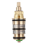 Premium Solid Brass Thermostatic Shower Valve Cartridge For Bathroom Plumbing Projects Quick Swap Hot Cold Water Mixing Easy Install, front view.