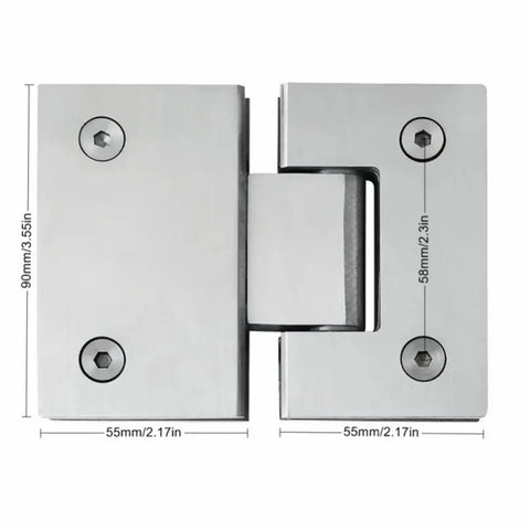 Premium Heavy Duty Glass Door Hinge With A Buttery Smooth Wide Swing And Totally Rust Proof Stainless Steel Build For Cabinets And Bathroom Fixtures 90mm size