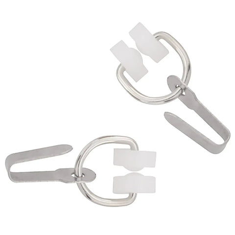 Hardcore White RV Curtain Carrier Hooks With Smooth As Butter Nylon Wheels Heavy Duty Replacement Track Sliders For Camper Van Interior Camping Gear Road Trip Ready Accessory Set No Sweat Setup displayed with metal hooks.