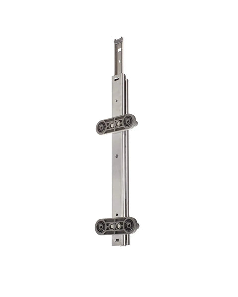Dishwasher Upper Dishrack Slide Track Left Side Replacement Genuine OEM, metal rail with rollers for smooth glide and quiet operation