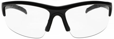 Front view of Straight Up Professional Laser Safety Glasses With Top Notch Clarity And Featherweight Unisex Black Frames.