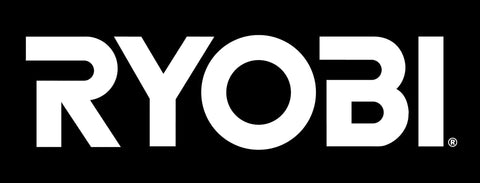 RYOBI logo design in bold white letters on a black background, representing a brand for tools and home improvement.
