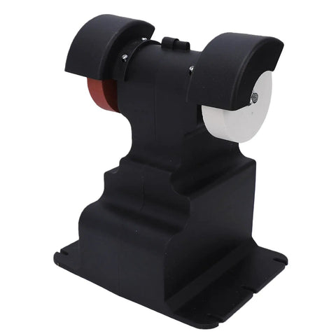 Knockout 18V Cordless Mini Bench Grinder And Buffer Polisher with grinding wheels, compact design for metal grinding and polishing.