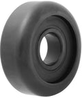 Heavy Duty Rock Solid Built Tough Mast Guide Ball Bearing For Forklift With Double Rubber Seal 4 Pack smooth black bearing close-up view.