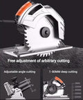 Pro Grade Electric Circular Saw With Aluminum Body For Portable Woodworking Projects showing adjustable cutting depth and angle.