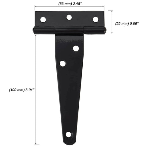 20 Pack 4 Inch Black T Strap Hinges Bulk Heavy Duty Iron Barn Door Hinges With Screws For Wooden Doors Windows And Fences Galvanized