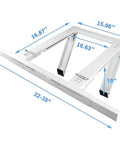 Heavy Duty Window Air Conditioner Support Bracket No Drilling, Universal Adjustable, Epoxy Coated Steel, dimensions shown