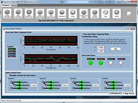 Dead Accurate Two Axis Digital Tilt Sensor Wireless Inclination Monitor With Rugged IP65 Housing And Straight Up Precision Angle Tracking For Heavy Duty Industrial Equipment control panel interface.