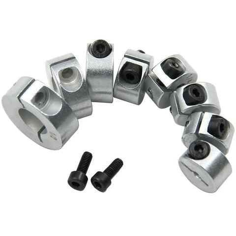 8 Pcs Drill Bit Stop Collar Set With Split Rings And M5 Set Screws, Depth Stop Collar Kit in imperial sizes from 1/8 to 1/2 inch