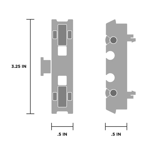Heavy Duty Adjustable Window Roller Replacement With Slick Nylon Wheels For Vinyl Windows Lowkey Smooth Operation Easy Install Fixes Sticky Sash Top Shelf side view dimensions 3.25 in by 0.5 in.