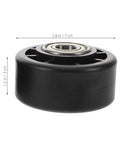 Universal Replacement Wheel Bearing Rollers For Treadmills And Exercise Bikes Heavy Duty Glide Casters, 2.8in diameter, black, sturdy design.