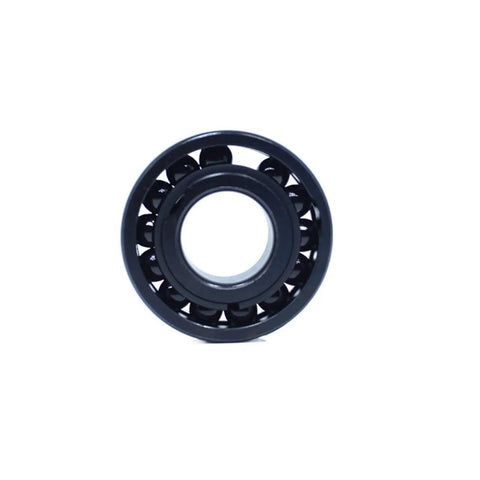 Heavy Duty High Temperature Thin Section Full Ball Bearings 20 X 42 X 8 mm showing black iron housing and central shaft hole.