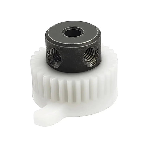 Heavy Duty Replacement Sewing Machine Pinion Gear Straight Swap For Singer Parts Runs Slick With Durable Steel And Reinforced Plastic Construction Easy Install Guaranteed To Keep Your Machine Running Smooth Part 087246, white plastic gear with steel center.