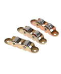 Heavy Duty Metal Sliding Door And Window Pulley With Twin Roller Design For Flat Groove Tracks, showing three twin roller pulleys.