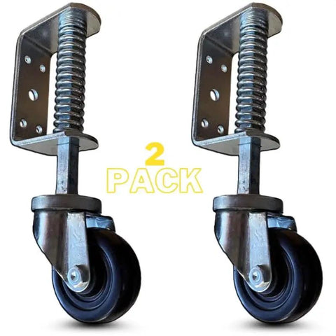 Kick The Sag To The Curb With These 3 Inch Hard Rubber Spring Loaded Gate Casters, 2 pack featuring smooth swivel action.