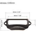 Dope Vintage Iron Label Holder Pull Handles With Slick Frame Knobs For Cabinets And Drawers Red Bronze hardware dimensions 62mm x 29mm