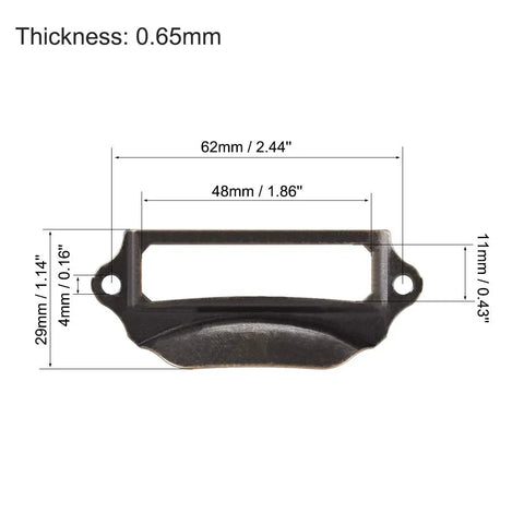 Dope Vintage Iron Label Holder Pull Handles With Slick Frame Knobs For Cabinets And Drawers Red Bronze hardware dimensions 62mm x 29mm