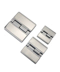 Built Like A Truck Zinc Alloy Pivot Hinge For Industrial Heavy Duty Electrical Enclosure Boxes And Secure Gate Latching Hardware Corrosion Resistant Matte Finish Unit displayed in three sizes.