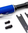Pro Level Air Die Grinder 90 Degree Angle Polishing Tool 18000 Rpm Pneumatic Engraving And Cutting Machine For Tight Squeezes with attachments.