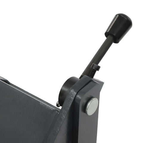 Close-up of a handle on the 24 Inch Pan And Box Brake For 20 Gauge Low Carbon Steel With Precision Bend Metal Hand Bender
