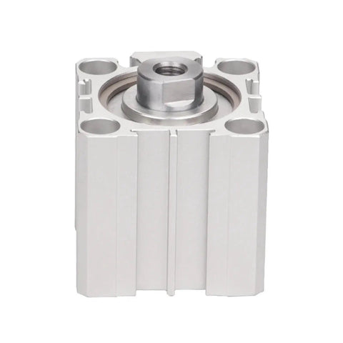 Straight Fire ACQ50 Pneumatic Compact Air Cylinder Featuring Multiple Stroke Lengths And A Non Magnetic Rod Built Tough for close-up view of valve end.