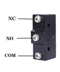 Z-15GD-B Top Shelf Industrial Limit Switch Workhorse With silver connectors labeled NC, NO, COM for electrical wiring.