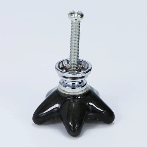 Upgrade Your Cabinets With These Badass Black Starfish Drawer Knobs Coastal Ceramic Cabinet Handles Fresh Ocean Themed Set with shiny zinc alloy screw.