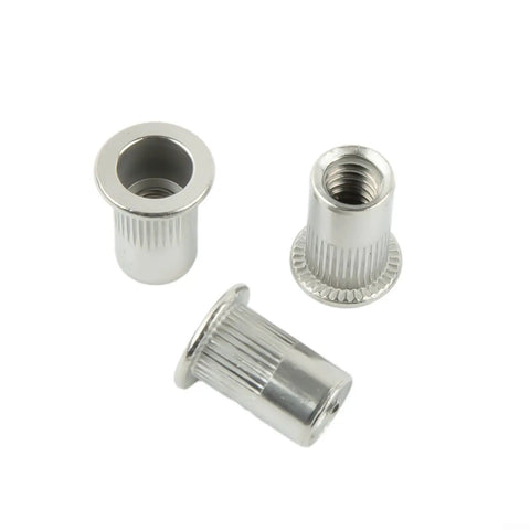 Rivet Nut Assortment Kit Stainless Steel One Quarter Twenty Flat Head Knurled Rivet Nuts for Metal Plastic and Fiberglass Installations