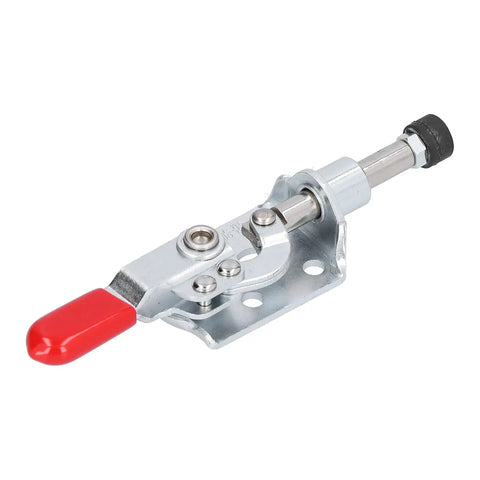 Push Pull Toggle Clamp With 40kg Holding Capacity Stainless Steel Built Tough Quick Positioning Fixture For Welding Mold Testing Jig Electronics Installation Reliable Clamp For Parts And Assemblies, red handle